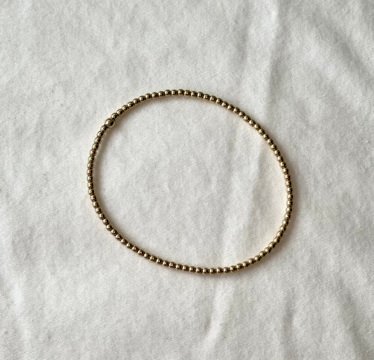 Single 2mm 14k Gold Filled Bracelet