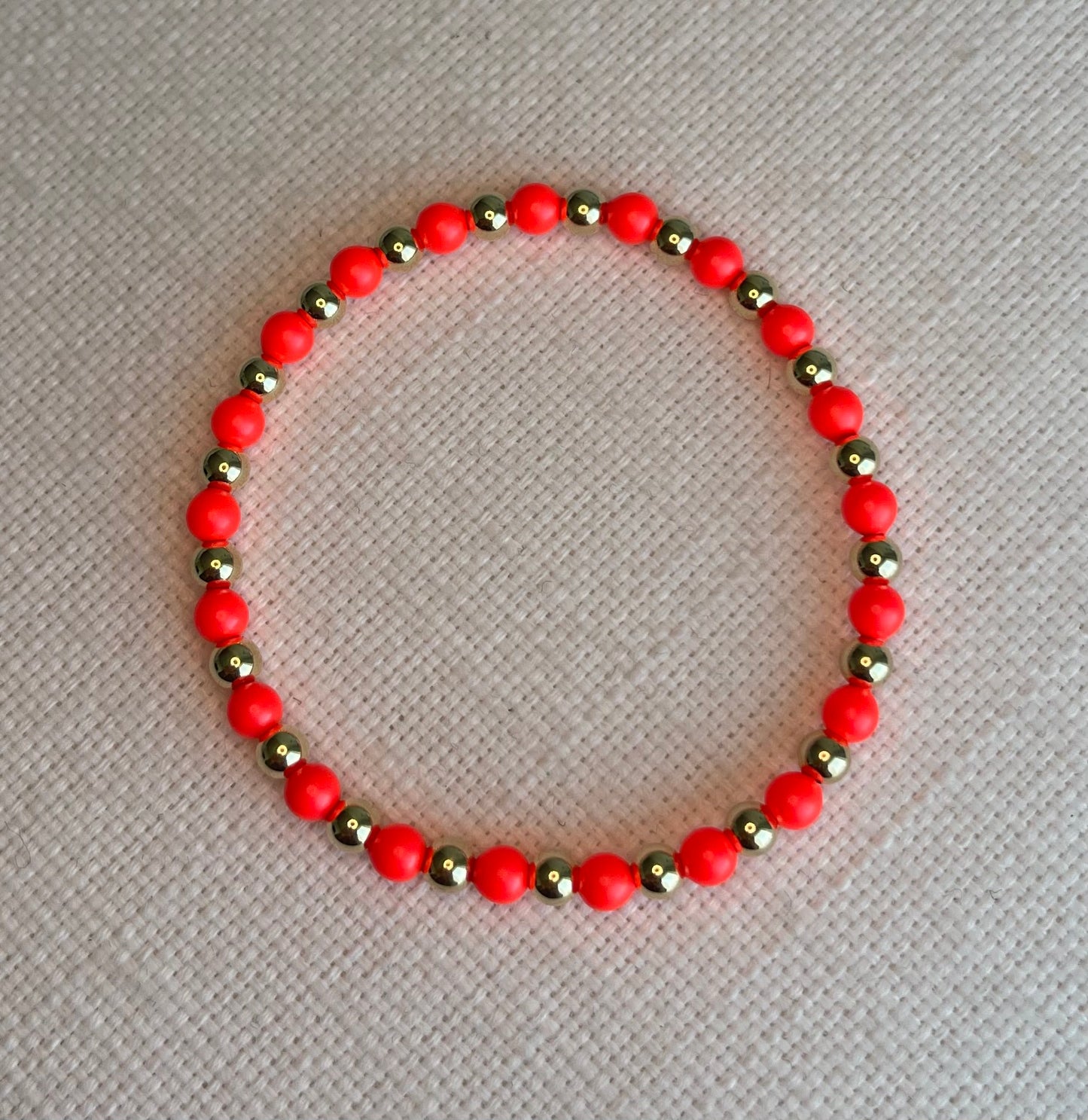 Single 4mm Color & 14k Gold Filled Bracelet